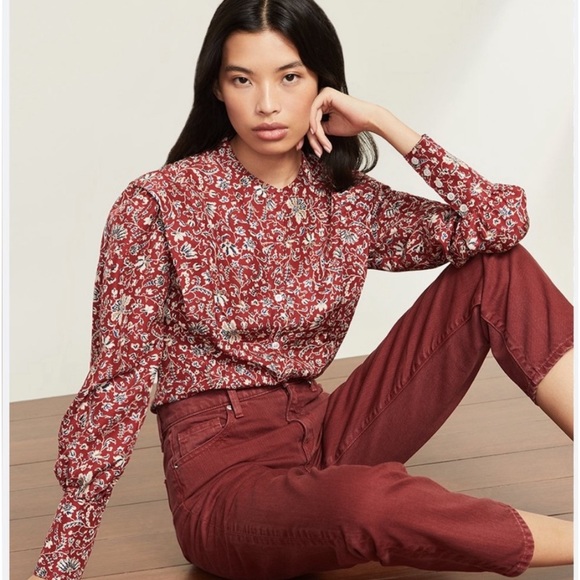 Veronica Beard 100% Silk Size 2 red blouse - Picture 1 of 7